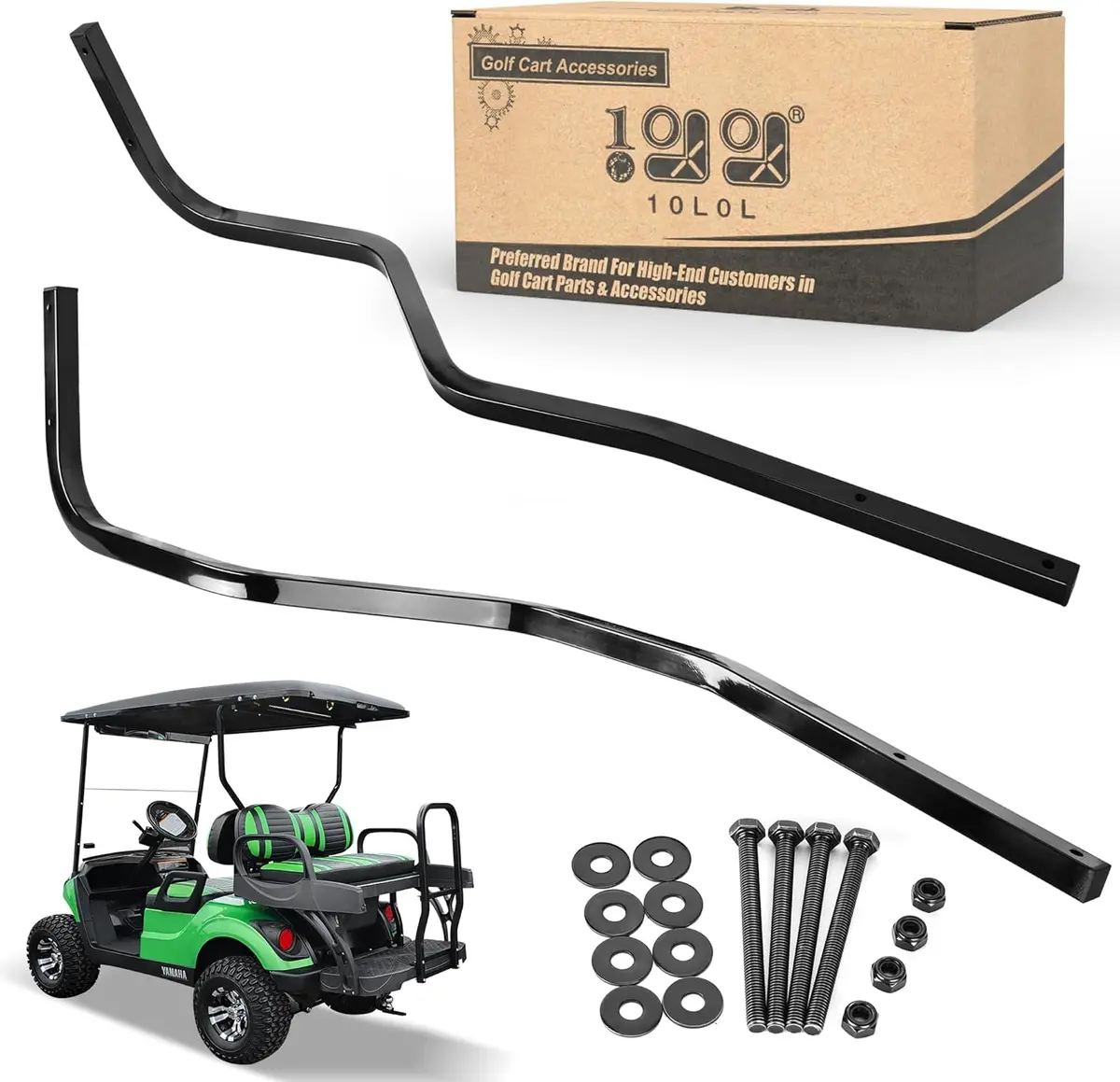 2 Heavy Duty Golf Cart Rear Strut Support Brackets For Ezgo Club Car Yamaha 88" Extended Roof - 10L0l 5