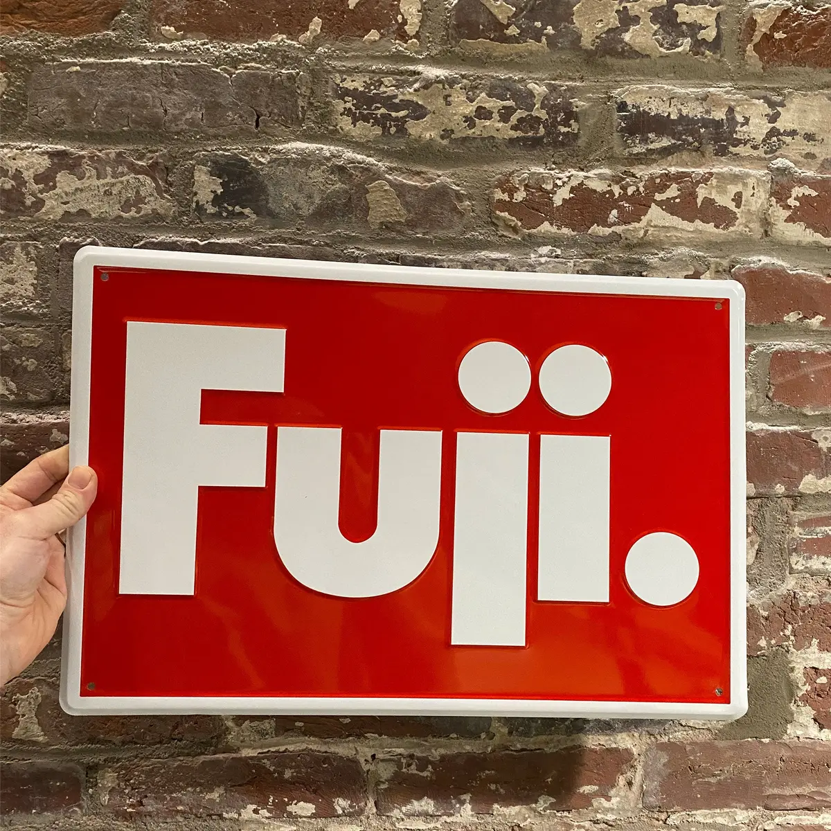 Fuji Embossed Aluminum Sign 1
