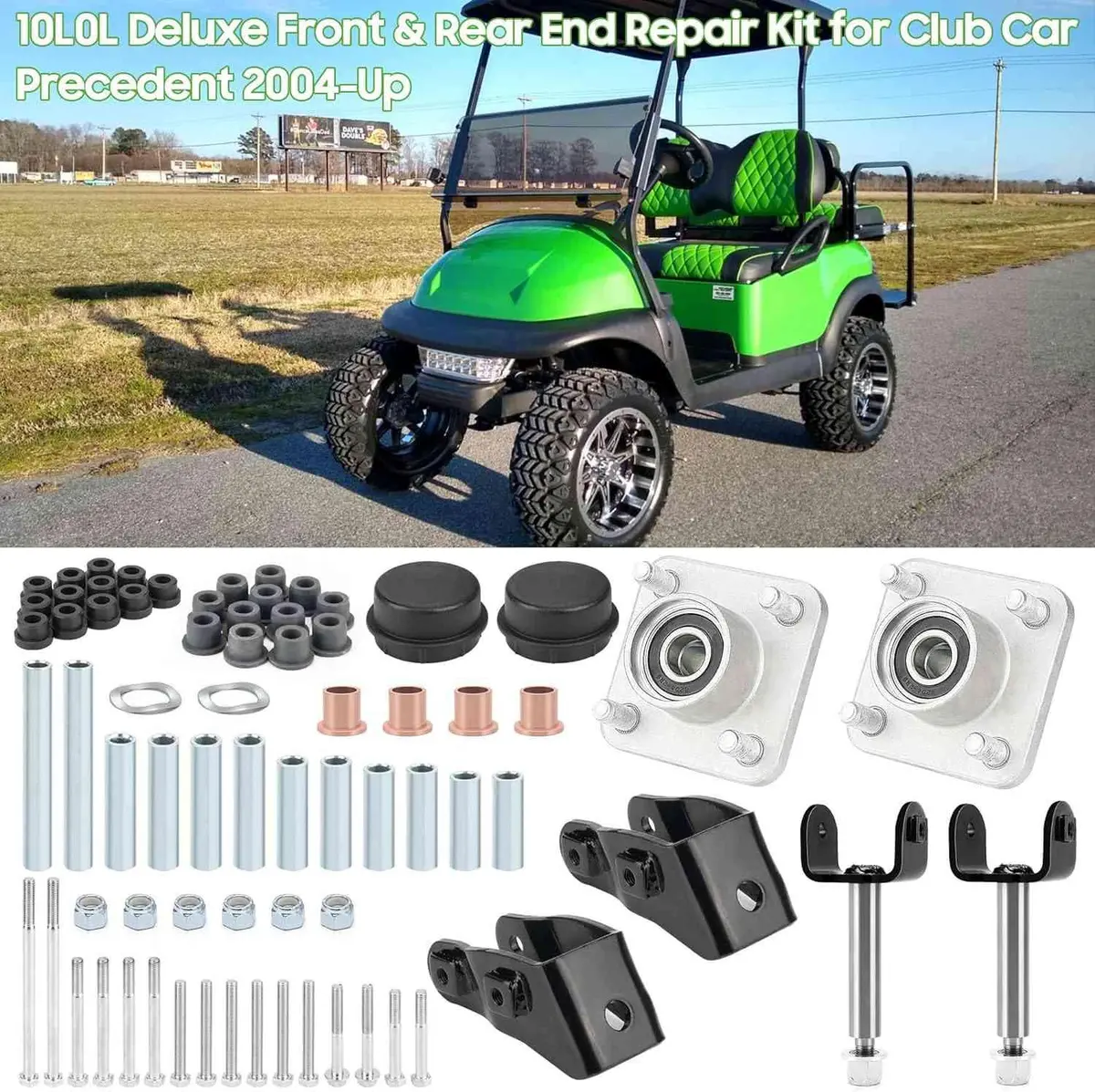 Golf Car Kingpin Bushing Front & Rear Suspension Repair Kit For Club Car Precedent - 10L0l 1