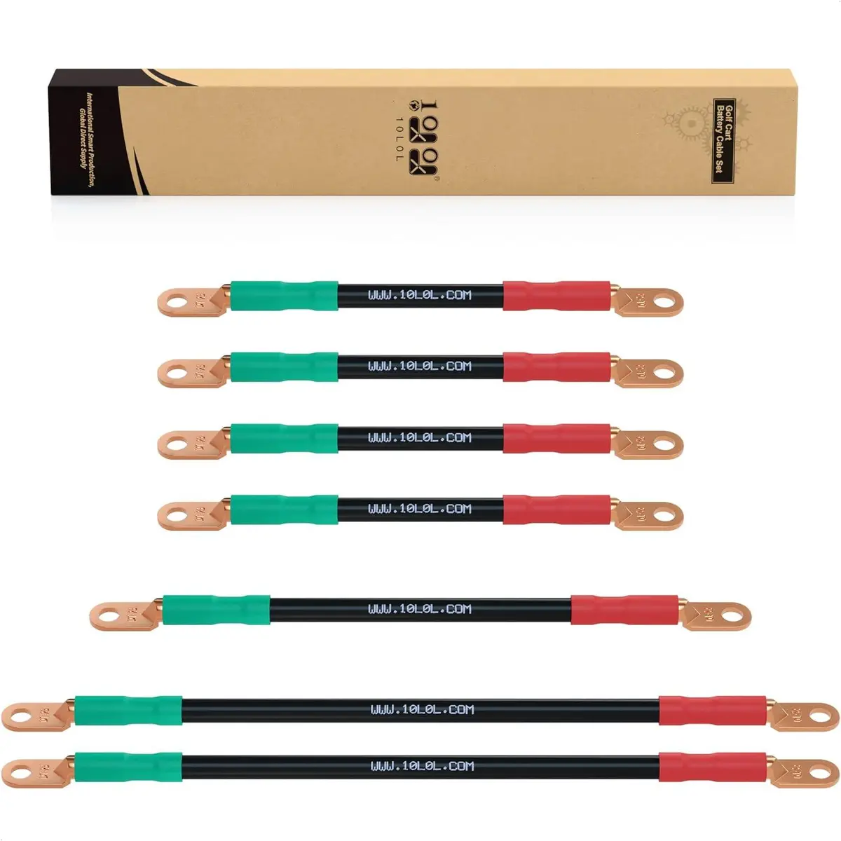 Golf Cart Battery Cables 36 And 48 Volt 4 Gauge Copper Wire For Ezgo Txt - 10L0l 1