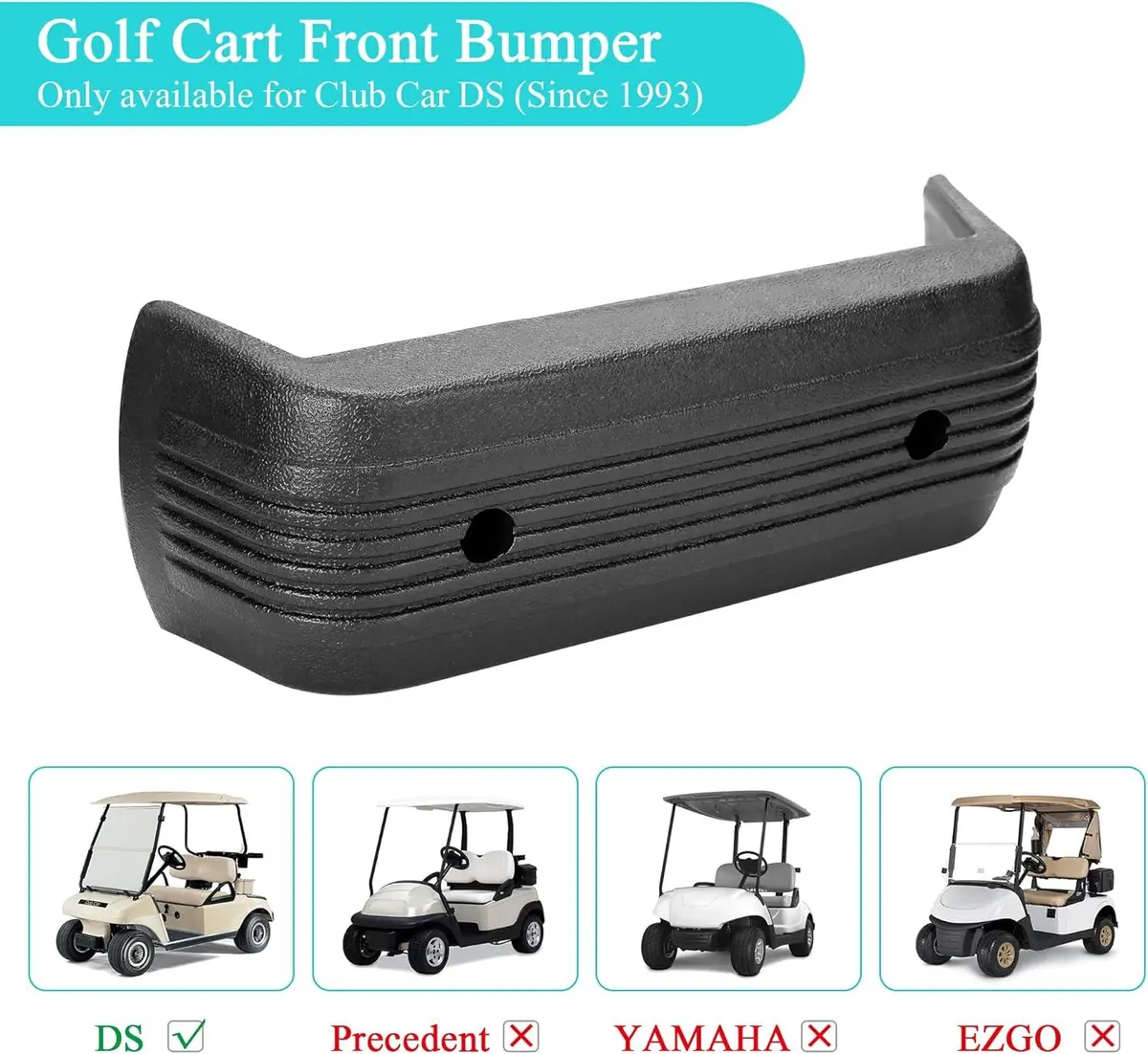 Golf Cart Front Bumper For Club Car Ds 1993-Up - 10L0l 2