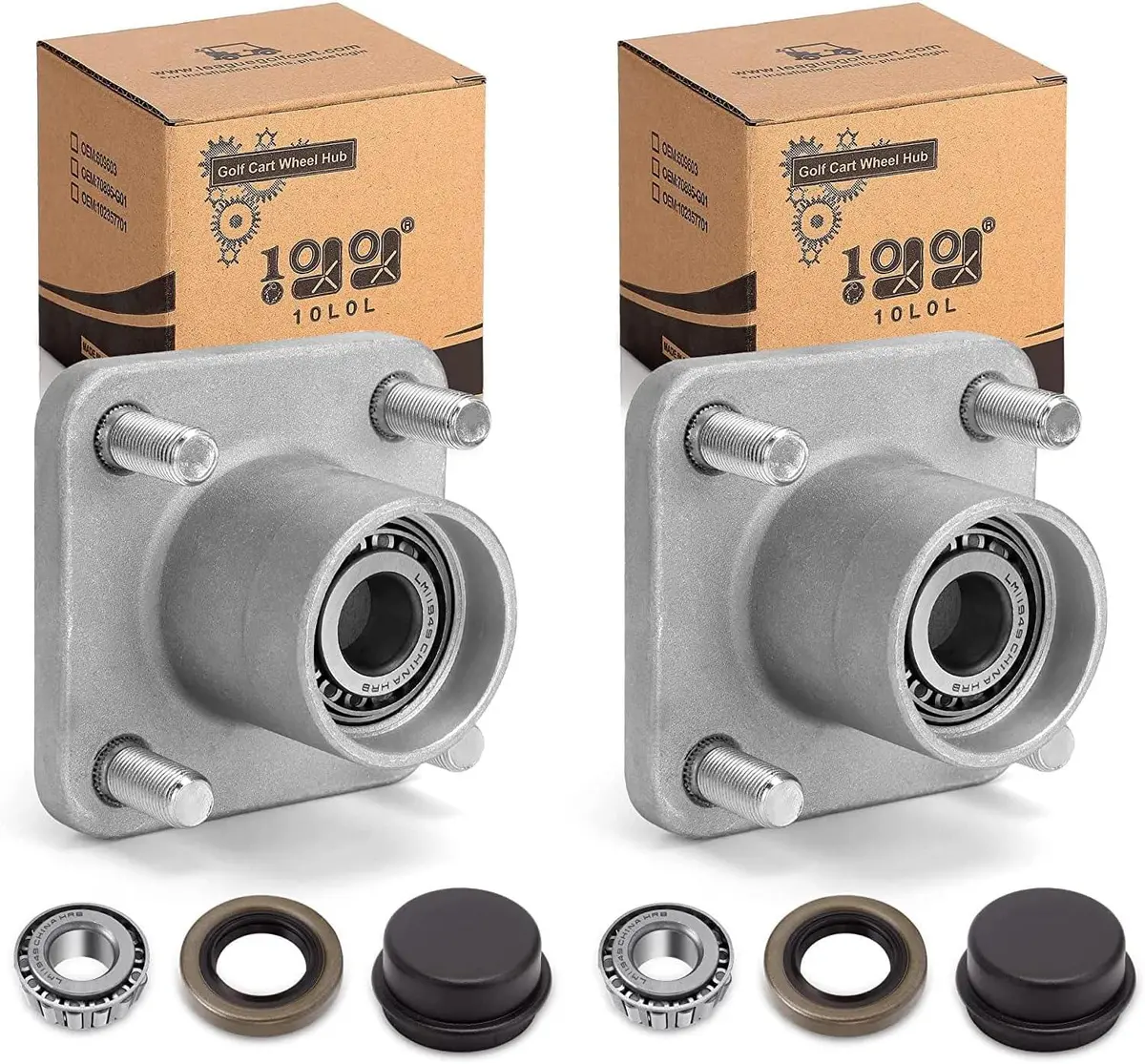 Golf Cart Front Wheel Hub Assembly Kit For Golf Cart Club Car Ds 1974-2003 - 10L0l 1