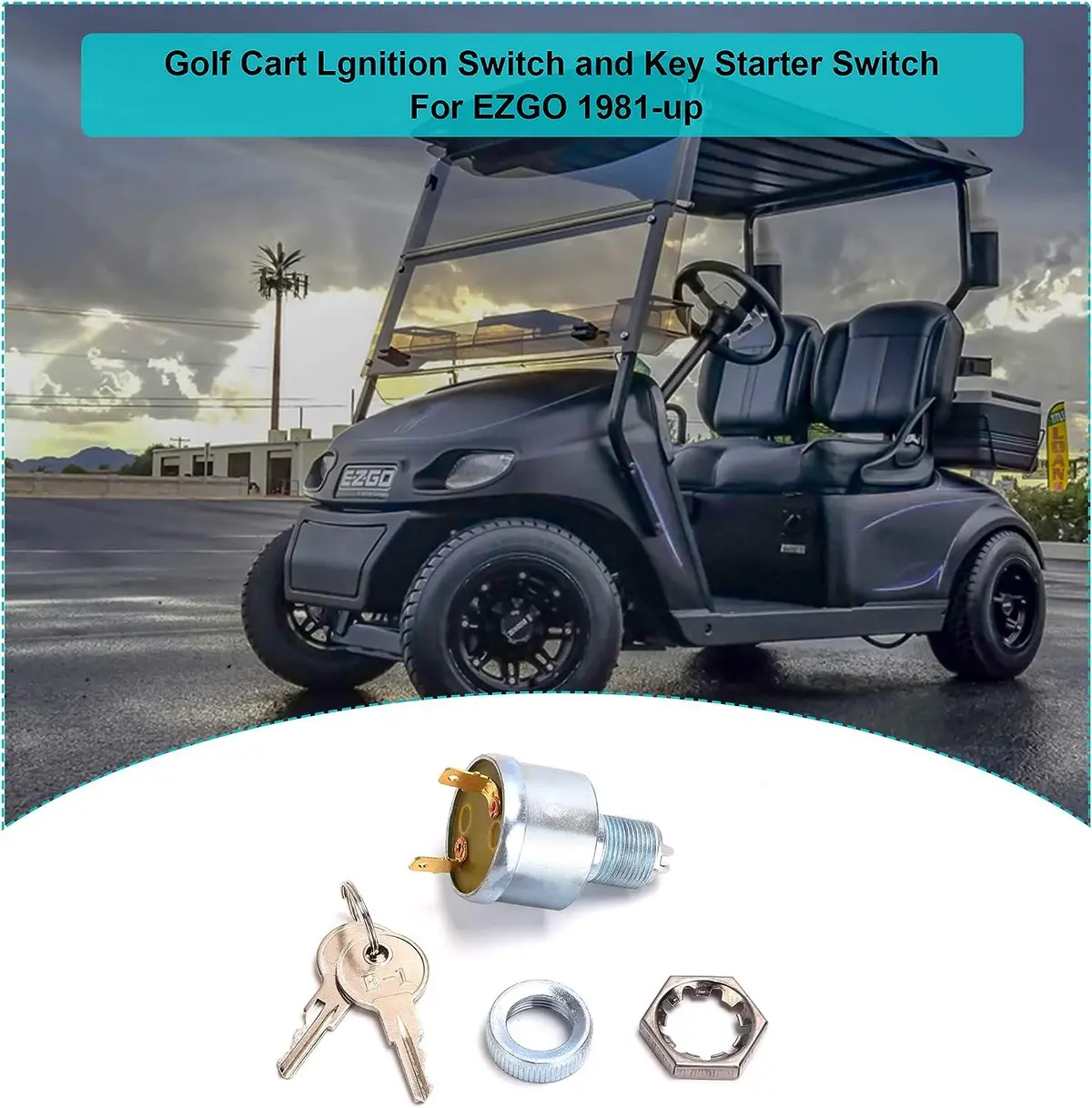 Golf Cart Ignition Key Switch For Ezgo Txt, Medalist, Marathon 1981-Up G&E - 10L0l 2