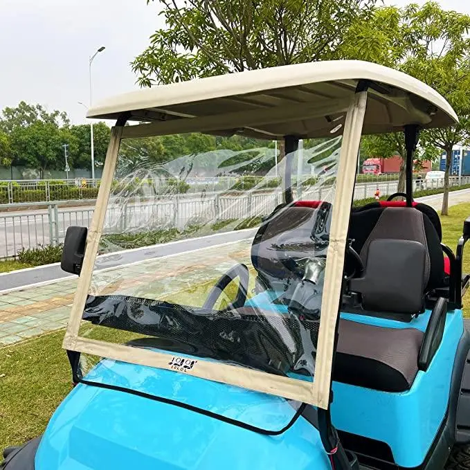 Golf Cart Windshield For Club Car, Portable Foldable Pvc Clear Windshield - 10L0l 1