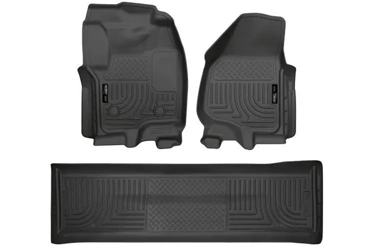 Husky Weatherbeater 2012-2016 Ford F250/F350/F450 Super Duty Front & 2Nd Seat Floor Liner (Footwell Coverage) 99711 Black 1