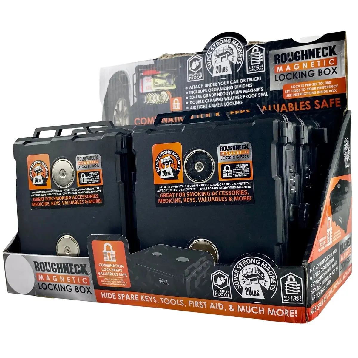 Magnetic Storage Box With Lock - 6 Pieces Per Retail Ready Display 23099 1