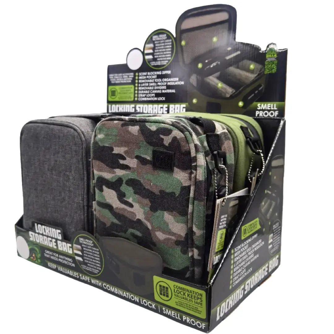 Smell Proof Canvas Lock Bag With Tool Organizer - 4 Pieces Per Retail Ready Display 23318 1