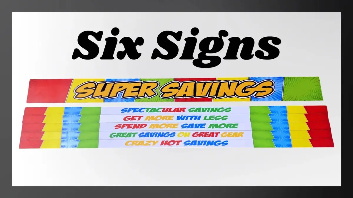 Merchandising Fixture - 4 Merchandising 6 Sign Set 975890 1