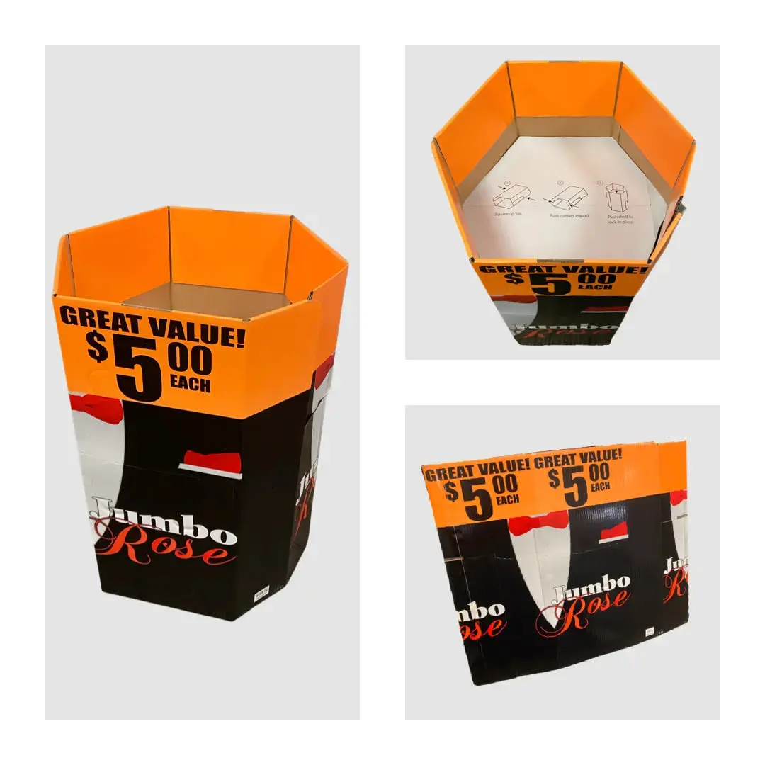 Merchandising Fixture - Corrugated Jumbo Rose Base Floor Display Only 963060 1