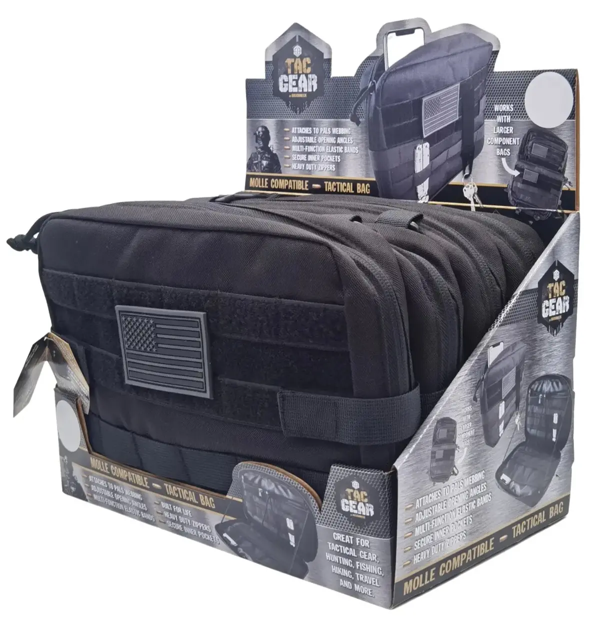 Patriotic Molle Component Bag With Zipper - 4 Pieces Per Retail Ready Display 23192 1
