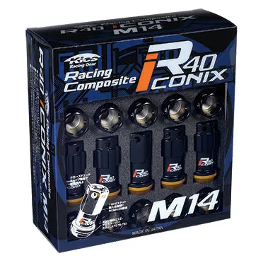 Project Kics R40 Iconix Lug Nuts - 14Mm Black 1