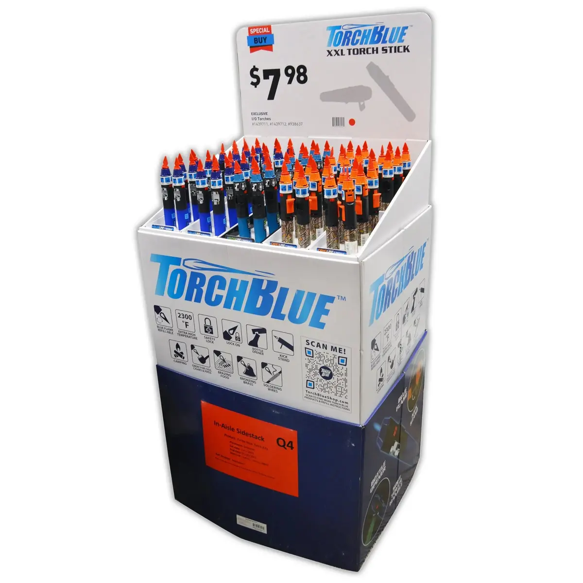 Torch Stick Assortment Floor Display - 120 Pieces Per Retail Ready Display Kit 88325 1