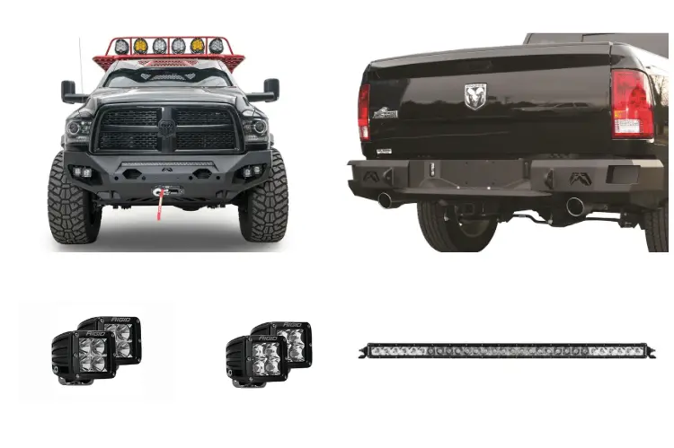 2018 Dodge Ram 2500 Night Raider Kit - Fab Fours + Rigid Lighting 1