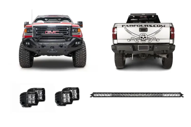 2019 Gmc Sierra 2500Hd Night Raider Kit - Fab Fours + Rigid Lighting 1