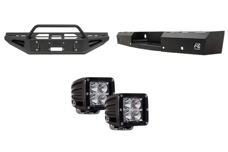 2009 Dodge Ram 2500 Night Raider Kit - Fab Fours Red Steel + Rigid Lighting 1