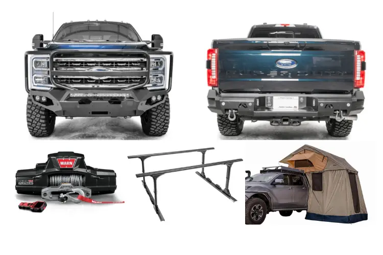 2023 Ford F250 Superduty Overland Adventure Kit - Fab Fours + Warn Winch + Truxedo Rack + Arb Rooftop Tent 1