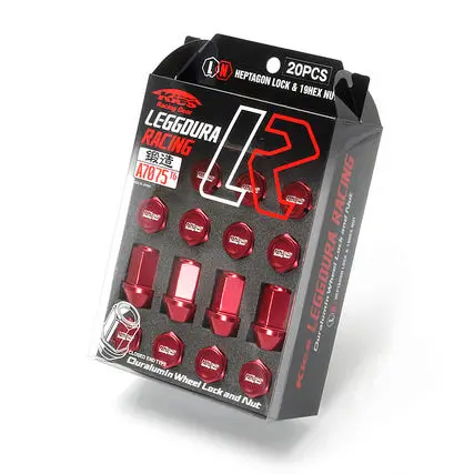 Project Kics Leggdura Racing Duralumin Lug Nuts (16+4 Locks) - Red 1