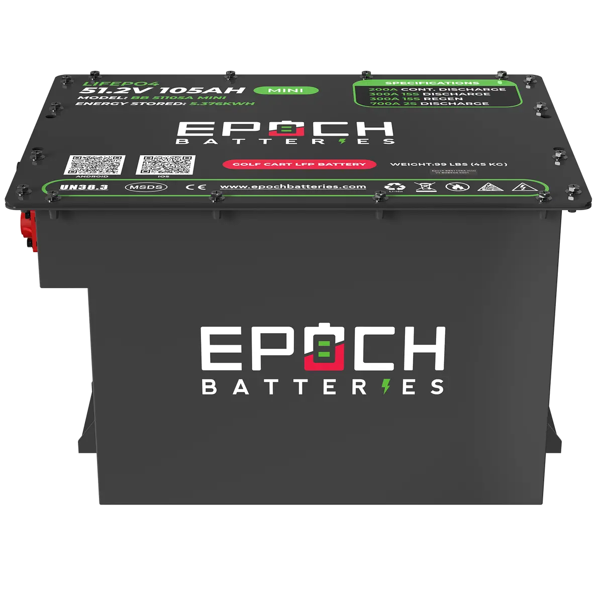 48V 105Ah Mini - Lithium (Lifepo4) Golf Cart Battery - Battery Only 1