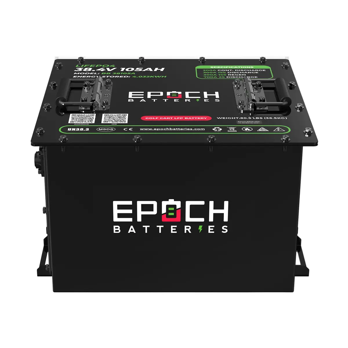 36V 105Ah - Limax Series - Lithium (Lifepo4) Golf Cart Battery - Complete Kit 1