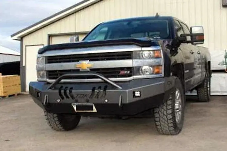 Throttle Down Kustoms Bpushch Chevy Silverado 2500Hd/3500Hd 2001-2025 Front Bumper With Push Bar 1