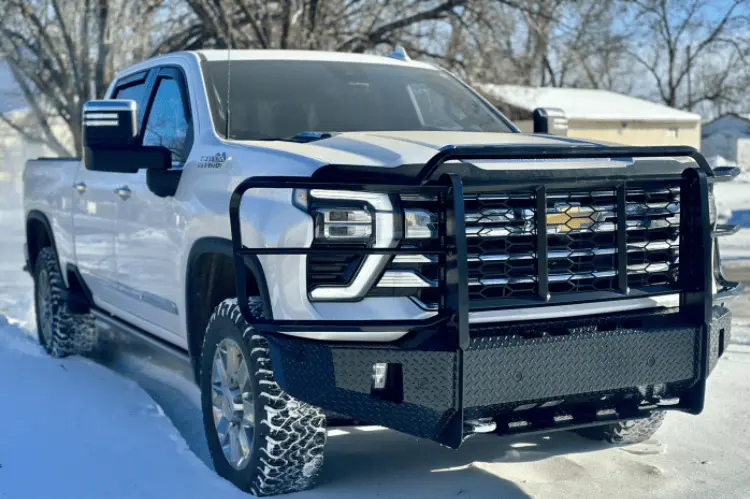 Thunderstruck Front Bumper Tread Elite Series Chd24-200Pa Ca 2024+ Chevy Silverado 2500Hd/3500Hd Compatible With Front Park Assist Sensors And Front View Camera 1