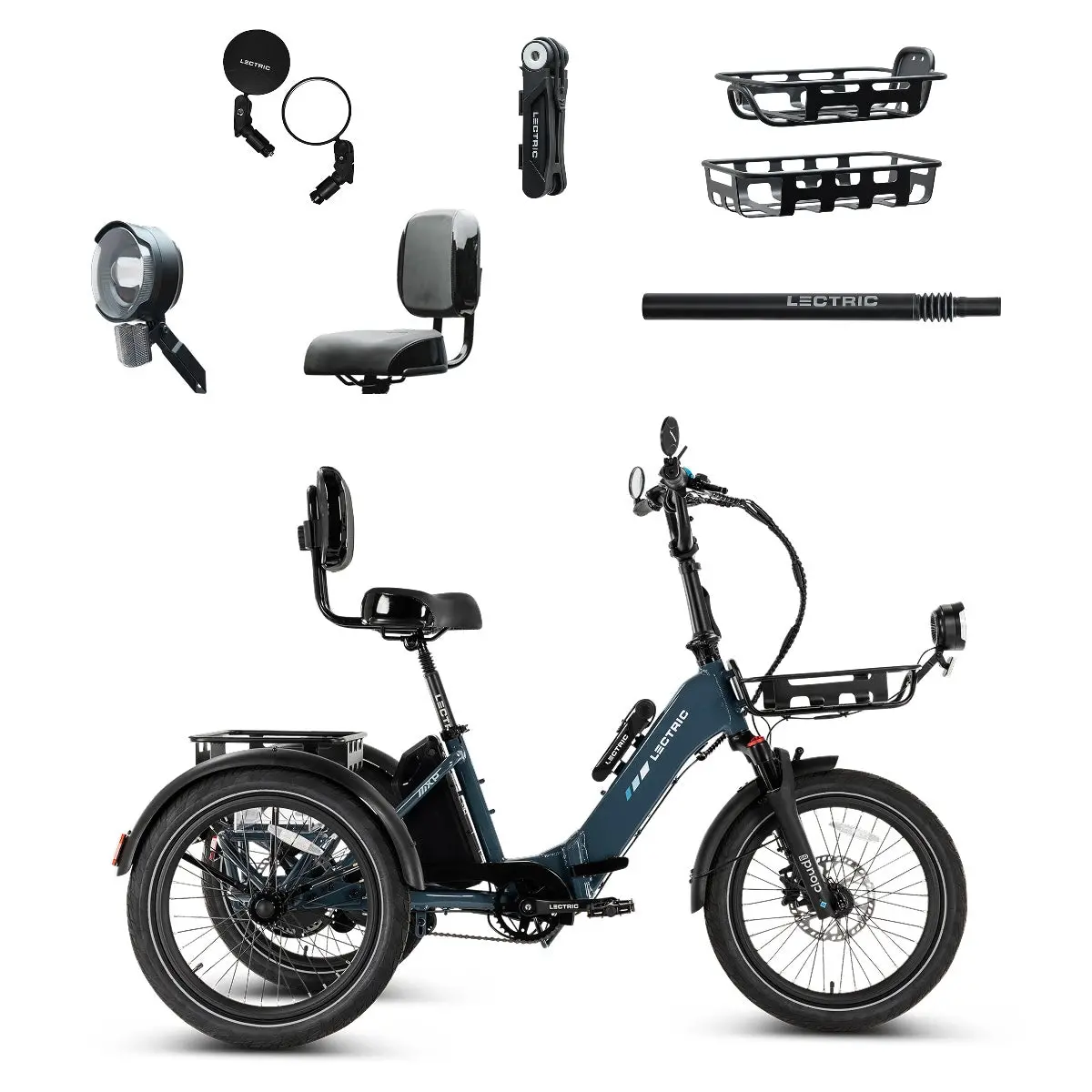 Xp Trike2 750 Dusk Blue + Free Cargo Package, Support Seat, Elite Headlight, Suspension Seat Post, Bike Lock, Mirrors ($558 Value) 1