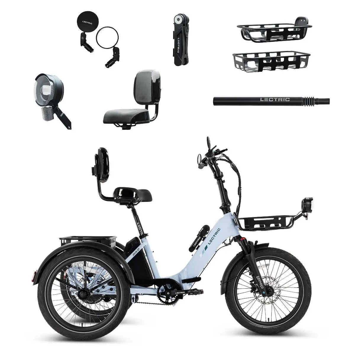 Xp Trike2 750 Glacier Blue + Free Cargo Package, Support Seat, Elite Headlight, Suspension Seat Post, Bike Lock, Mirrors ($558 Value) 1