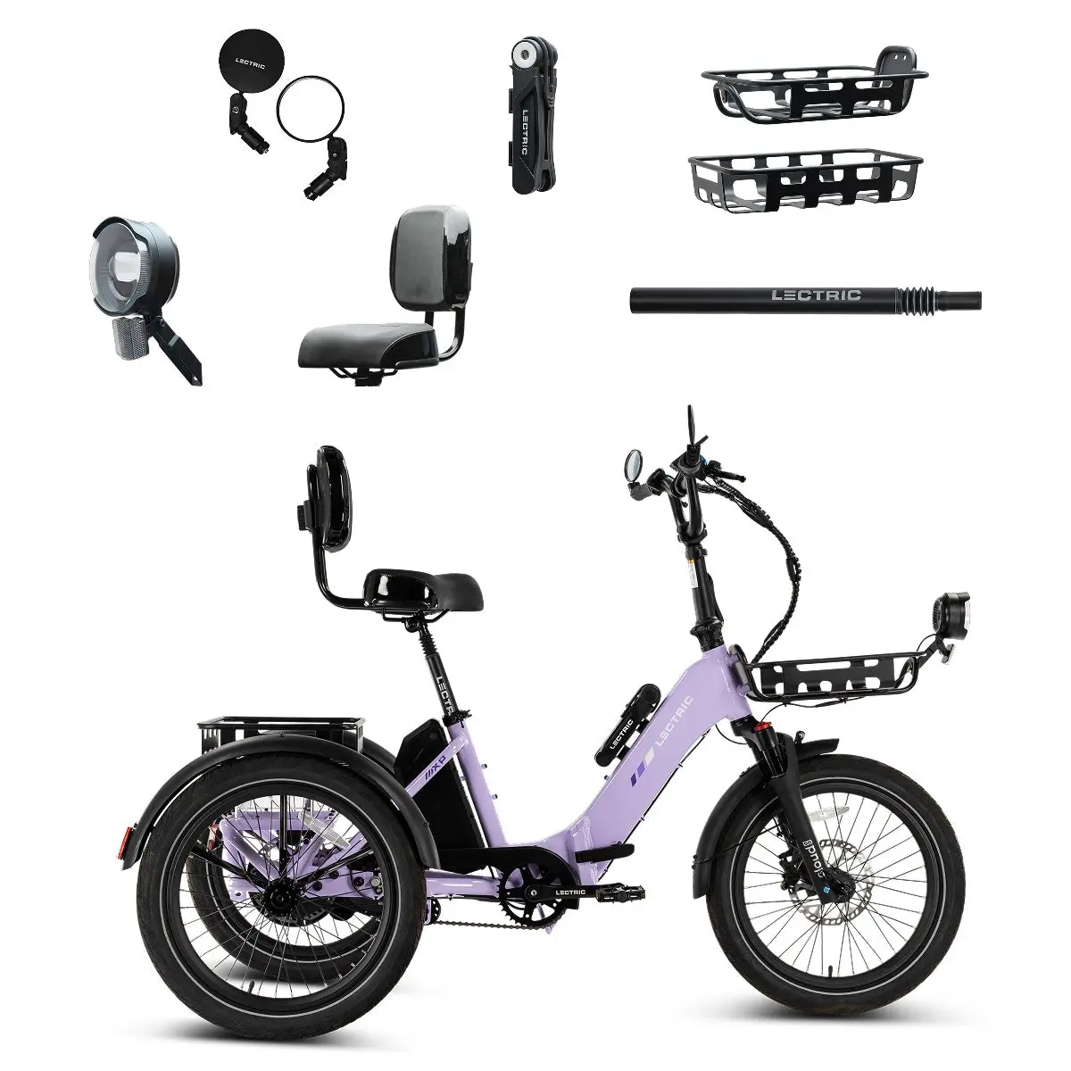 Xp Trike2 750 Lavender Haze + Free Cargo Package, Support Seat, Elite Headlight, Suspension Seat Post, Bike Lock, Mirrors ($558 Value) 1