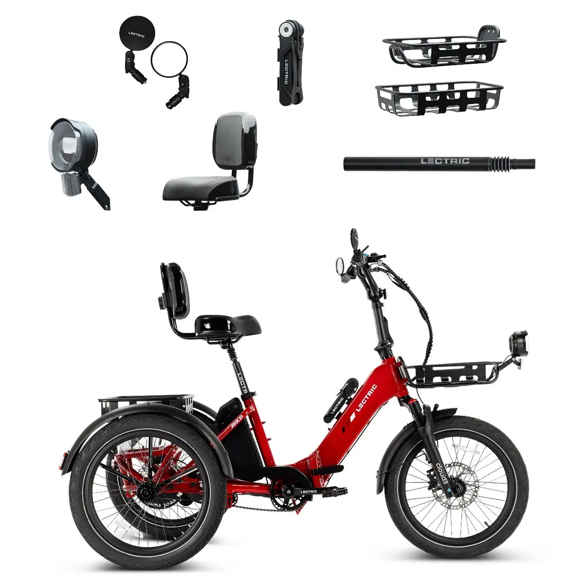 Xp Trike2 750 Phoenix Red + Free Cargo Package, Support Seat, Elite Headlight, Suspension Seat Post, Bike Lock, Mirrors ($558 Value) 1