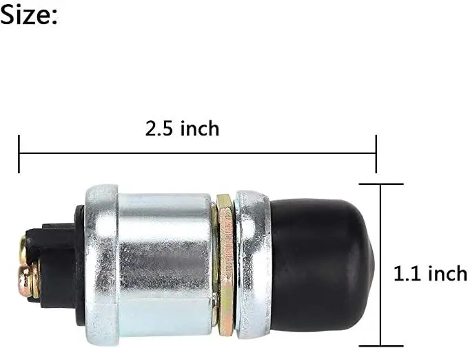 Universal Golf Cart Horn Switch Button 12 Volt/15 Amp With Dust Cover Floor Mount - 10L0l 2