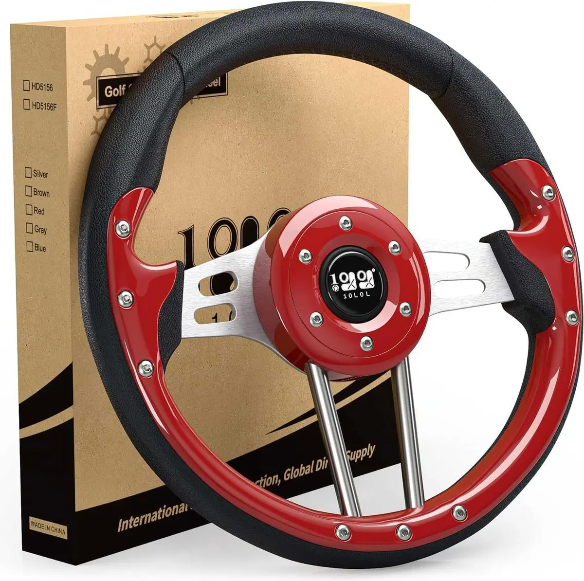 Universal Golf Cart Steering Wheels For Sale Red Brown Silver Optional - 10L0l 1
