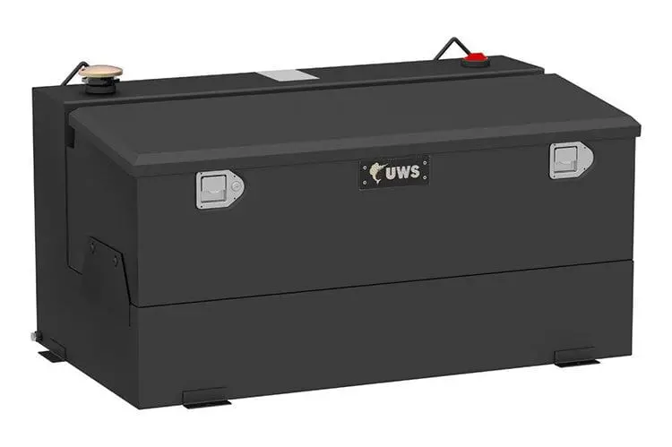 Uws St-75-Combo-Mb Ford F250/F350/F450 Super Duty 1999-2023 Matte Black 75-Gallon Steel Aluminum Combo Transfer Tank 1