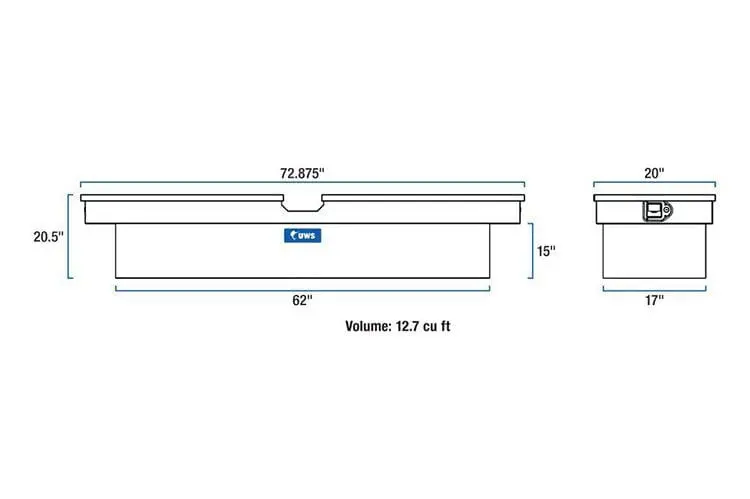 Uws Tbd-72 Ford F250/F350/F450 Super Duty 1999-2022 Bright Aluminum 72" Deep Gull Wing Crossover Truck Tool Box 2