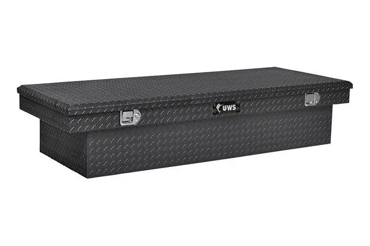 Uws Tbs-72-Lbta-Blk Ford F250/F350/F450 Super Duty 1999-2022 Gloss Black Aluminum 72" Extra-Wide Crossover Truck Tool Box 1