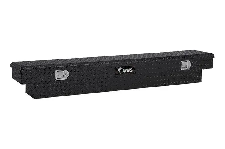 Uws Tbs-72-Sl-Blk Ford F250/F350/F450 Super Duty 1999-2022 Gloss Black Aluminum 72" Slim-Line Crossover Truck Tool Box 1