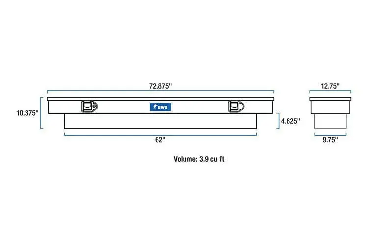 Uws Tbs-72-Sl Ford F250/F350/F450 Super Duty 1999-2022 Bright Aluminum 72" Slim-Line Crossover Truck Tool Box 2