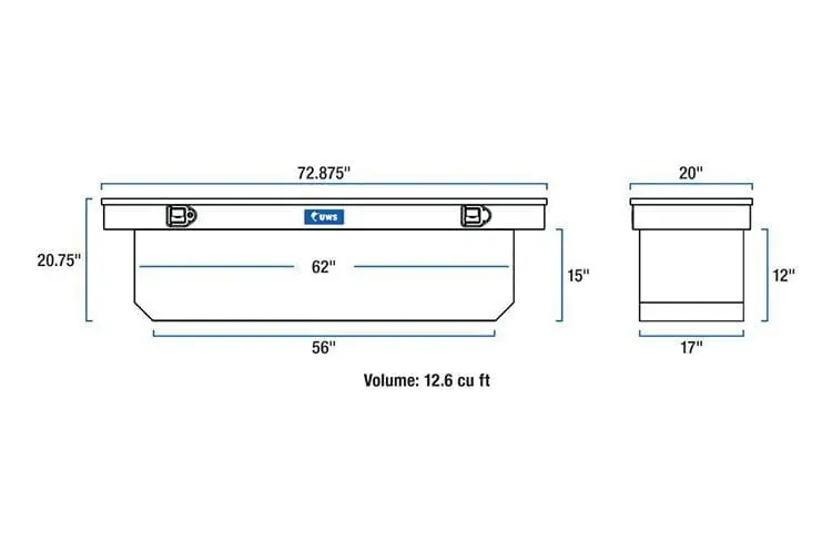 Uws Tbsd-72-A Ford F250/F350/F450 Super Duty 1999-2022 Bright Aluminum 72" Deep Angled Crossover Truck Tool Box 2