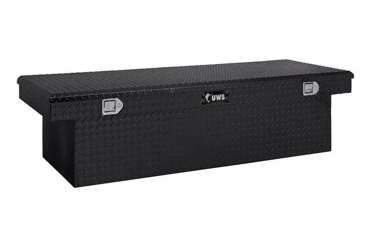 Uws Tbsd-72-Lbta-B Ford F250/F350/F450 Super Duty 1999-2021 Gloss Black Aluminum 72" Deep Extra-Wide Crossover Truck Tool Box 1