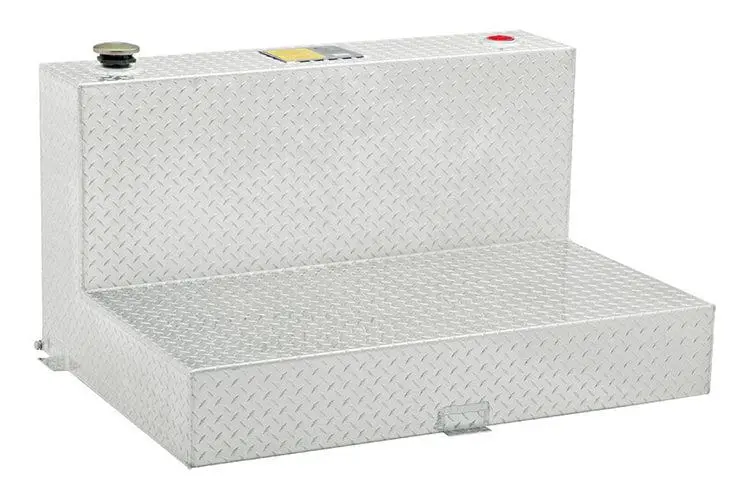 Uws Tt-75-L-T-P Ford F250/F350/F450 Super Duty 1999-2023 75-Gallon L-Shaped Bright Aluminum Transfer Tank 1