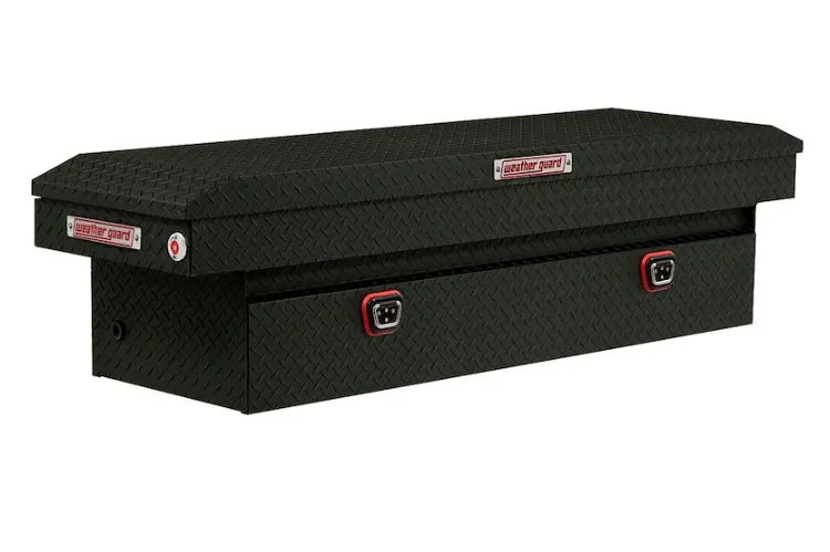 Weather Guard Saddle Tool Box 2018-2026 Gmc Sierra 1500 127-52-04 Aluminum, Full Standard, Textured Matte Black, 11.0 Cu Ft 1