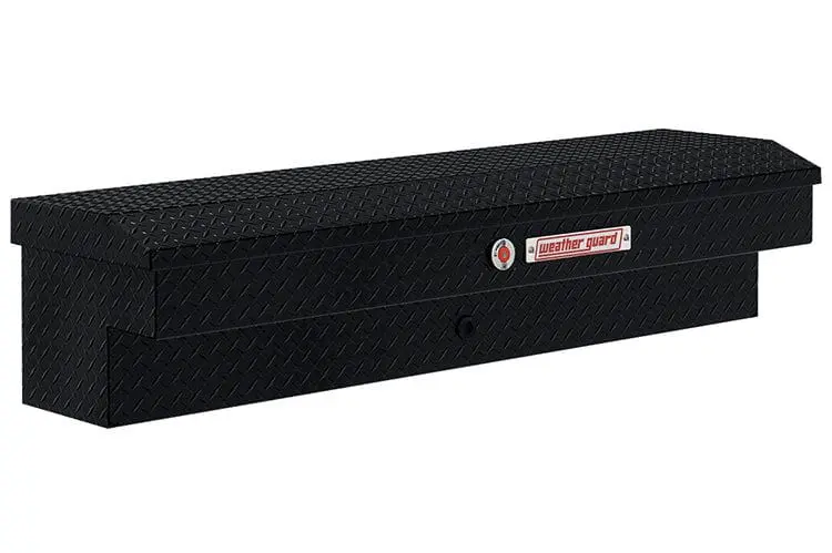 Weather Guard Lo-Side Box 2015-2026 Ford F450 Superduty 174-5-04 56In Aluminum, Gloss Black, 4.0 Cu Ft 1