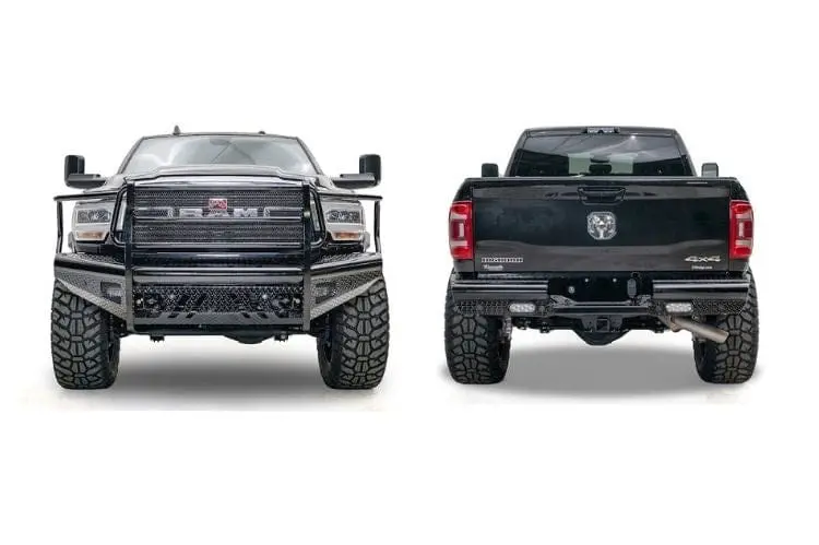 2024 Ram 2500 Workhorse Kit - Fab Fours Black Steel Front + Rear Bumpers 1