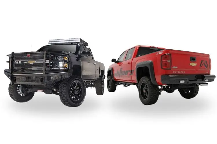 2007 Chevy Silverado 2500 Workhorse Kit -  Fab Fours Black Steel Front + Rear Bumpers 1